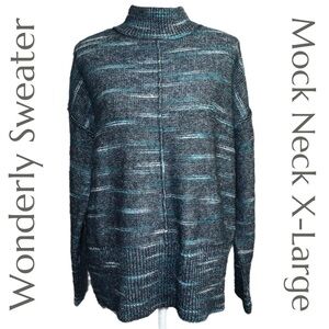 Wonderly - Space Dye - Mock Neck Sweater - Size XL